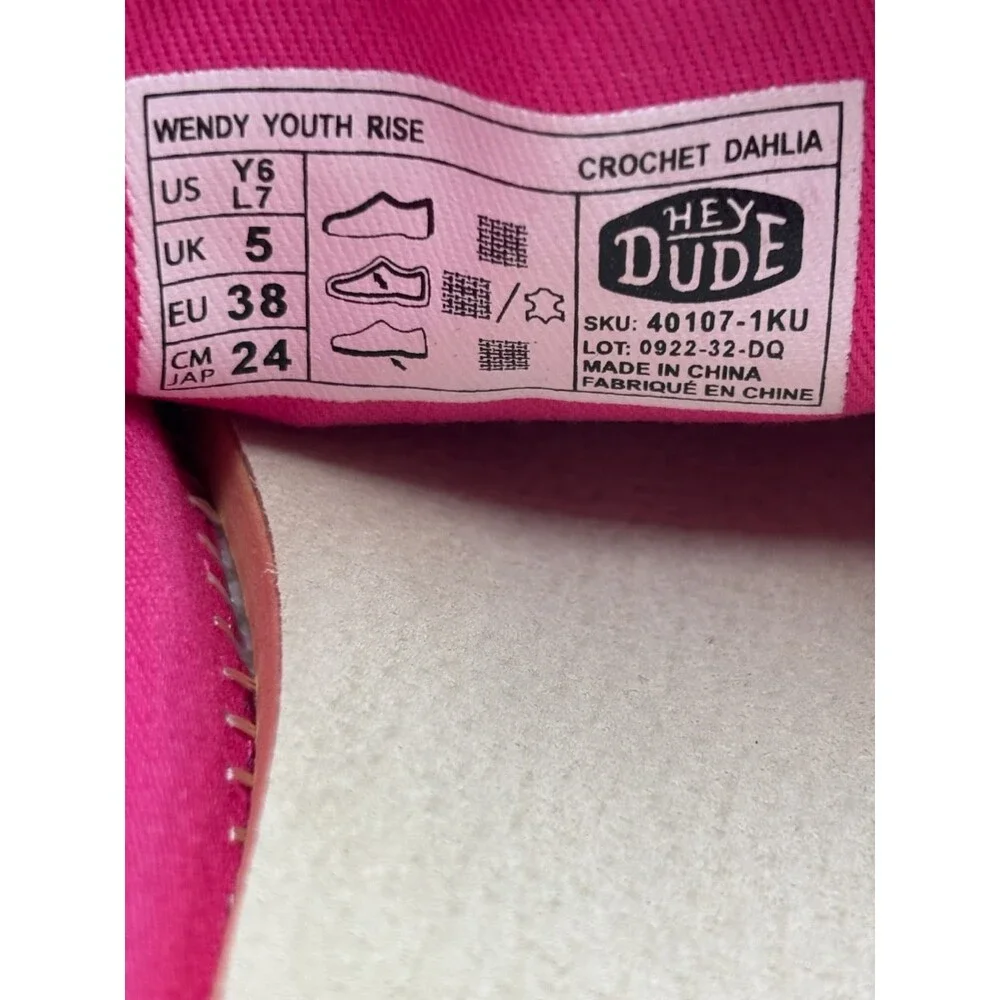 Hey Dude WENDY YOUTH RISE CROCHET DAHLIA Kids' NEW Sneaker Blue US Size Y6/L7